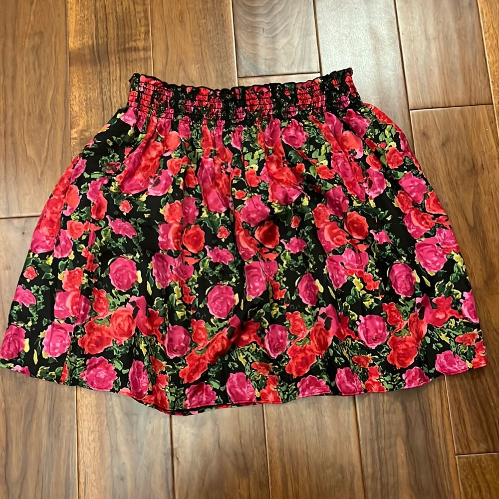 Velvet Silk Floral Skirt